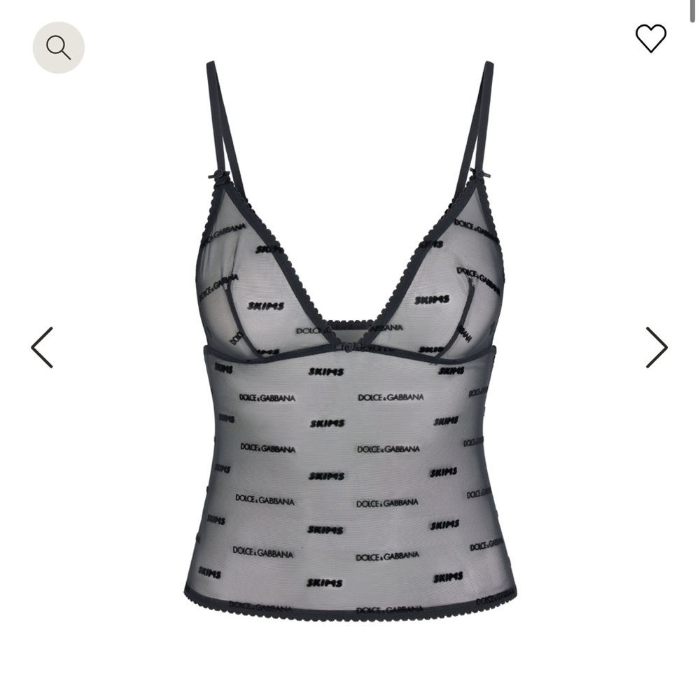 DOLCE&GABBANA X SKIMS ULTRA FINE MESH LOGO CAMI